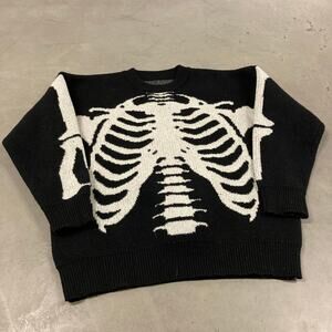 vintage y2k skeleton sweater